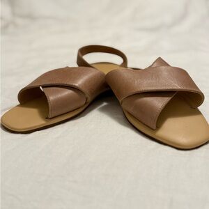 Nisolo All-Day Cross Strap Sandal, Almond